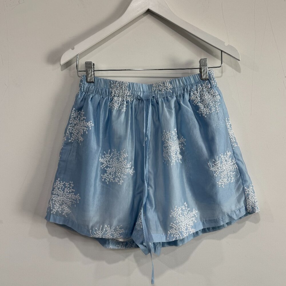Commense Semi-Sheer Plant Embroidery Casual Shorts Set NWT, Size M - Picture 8 of 17